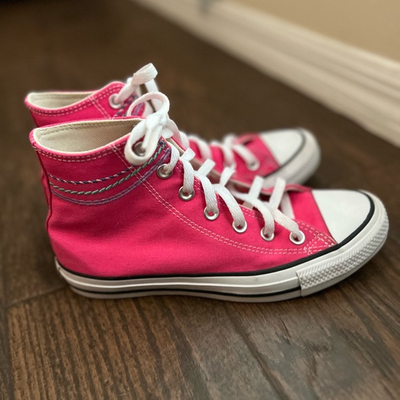 Converse Pink High-Top Sneakers - Picture 4 of 7